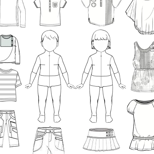 2Pcs Child's French Curve Ruler Sewing Humanoid Patterns Design, Clothing