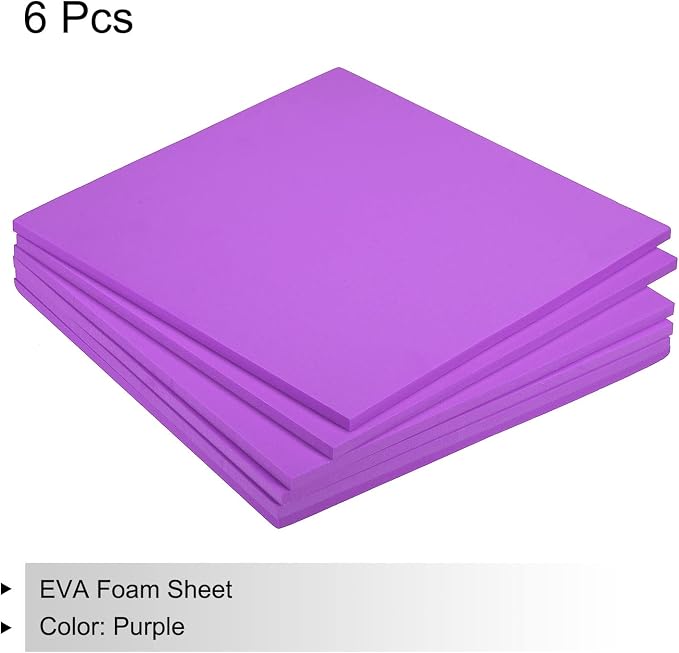 MECCANIXITY EVA Foam Sheets Purple 9.8 Inch x 9.8 Inch 7mm Thick Crafts Foam
