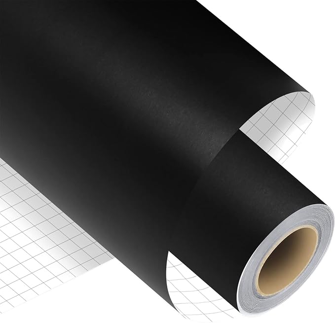 Matt Black Permanent Adhesive Vinyl Roll