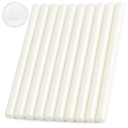 Pearl White Sealing Wax Sticks, HOSEALING 10pcs Glue Gun Sealing Wax Sticks