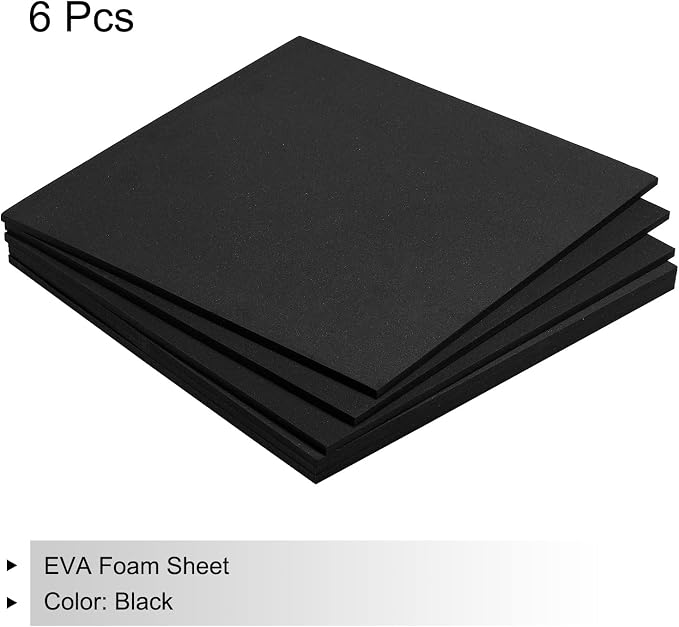 MECCANIXITY EVA Foam Sheets Black 9.8 Inch x 9.8 Inch 5mm Thick Crafts Foam