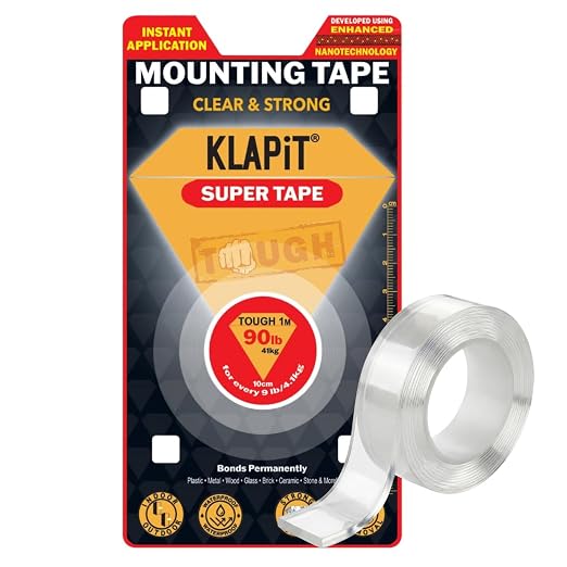KLAPiT Super Tape Clear Double Sided Heavy Duty Adhesive 40in Enhanced Nano