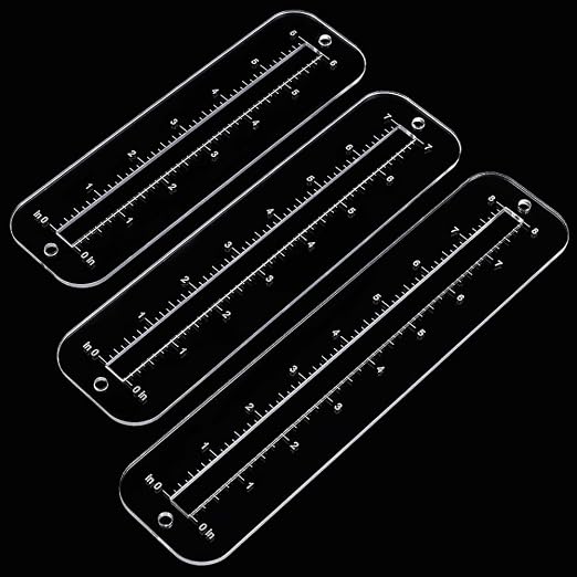 PH PandaHall 6pcs 3 Sizes Zipper Making Templates