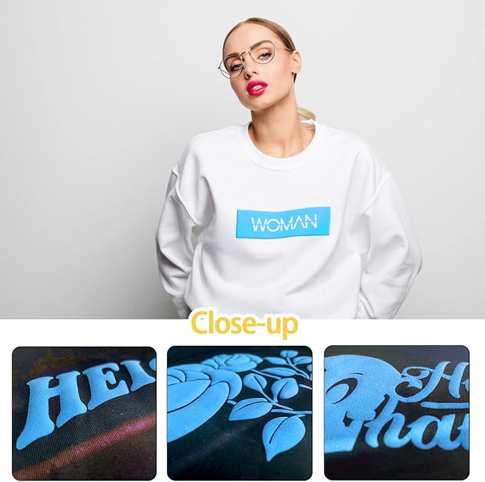 Puff Vinyl Heat Transfer 3 Sheets 12"x10"-Pale Blue | 3D Puffy htv Iron on