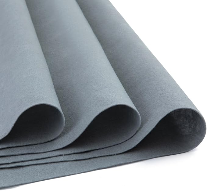 HaoFeiJH Gray Felt Fabric 36" X 36" 1.6mm，Fabric Sheets Soft Woven Acrylic
