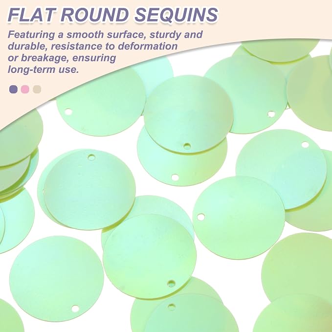 MECCANIXITY 700 Pcs Flat Round Sequins 15mm/0.6 Inch Loose Paillettes Craft