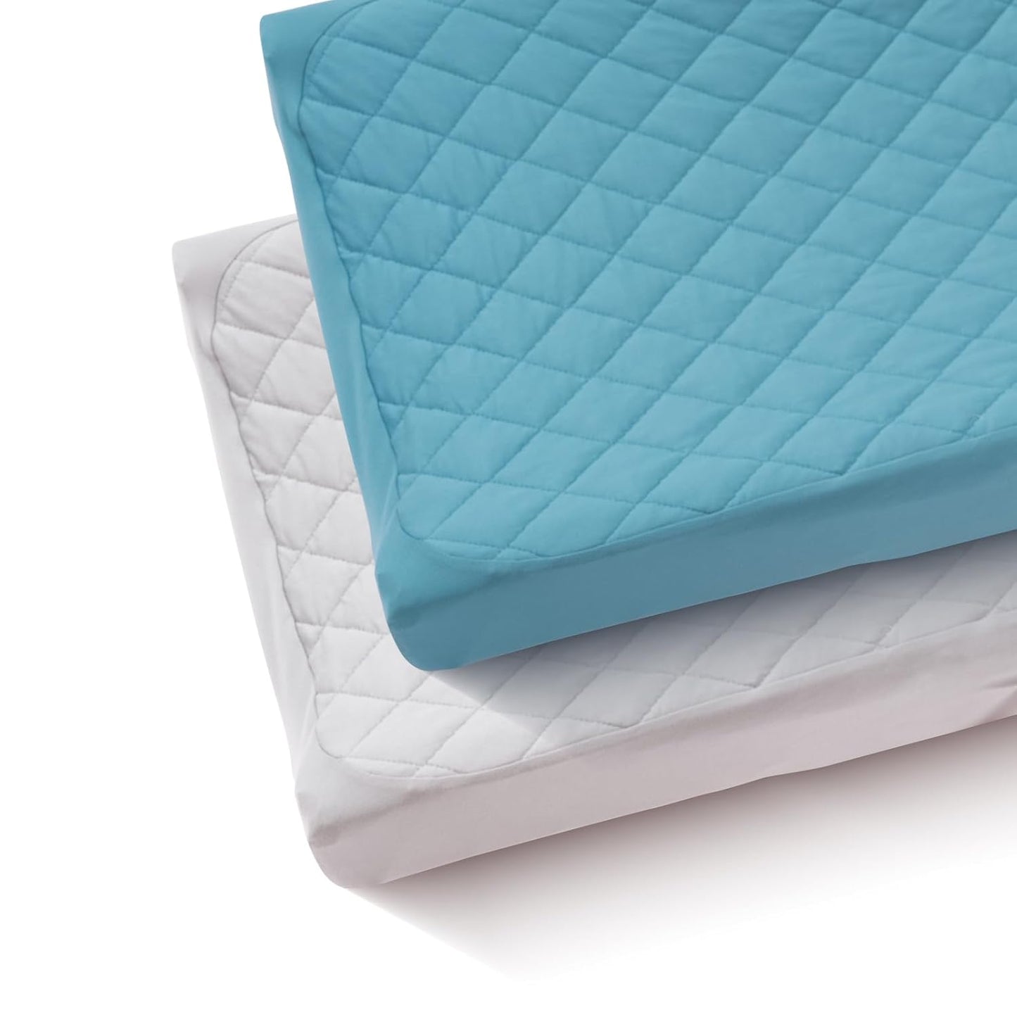 Quilted Changing Table Cover (2-Pack) Fitted Diaper Changing Pad Cover, Soft Breathable Ideal for Boys Girls (2-Pack)