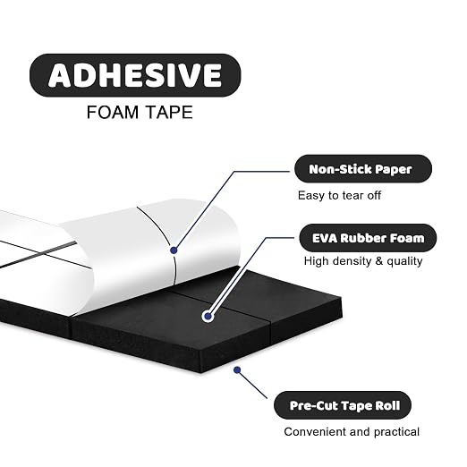 330 PCS Double Sided Foam Tape Pre Cut 1/2 X 2/5 Inch Small Adhesive Foam
