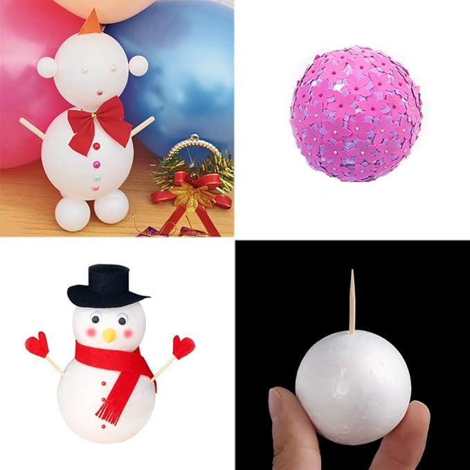 hesmartly 50-Pack 1Inch White Craft Balls