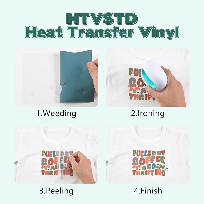 HTVSTD Deep Brown Boho HTV Heat Transfer Vinyl 8pcs 12×10in Iron on Vinyl |