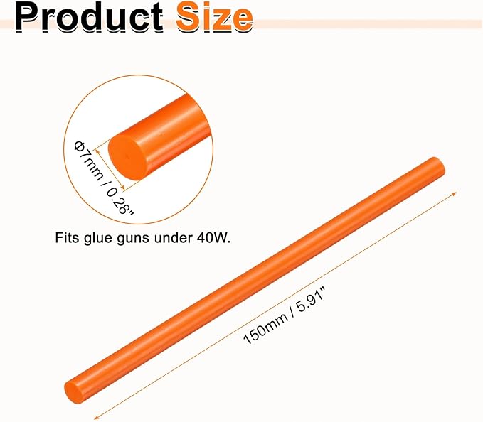HARFINGTON 10pcs Hot Glue Sticks 0.28" Dia x 5.91" Long EVA Mini Hot Melt