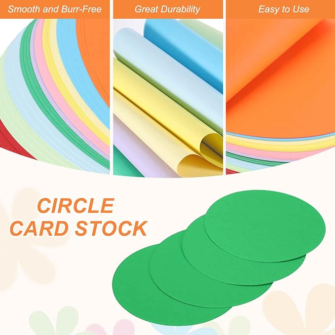 MECCANIXITY 24 Pcs Circle Card Stock, 3.9 Inch Round Cutouts Paper Thick