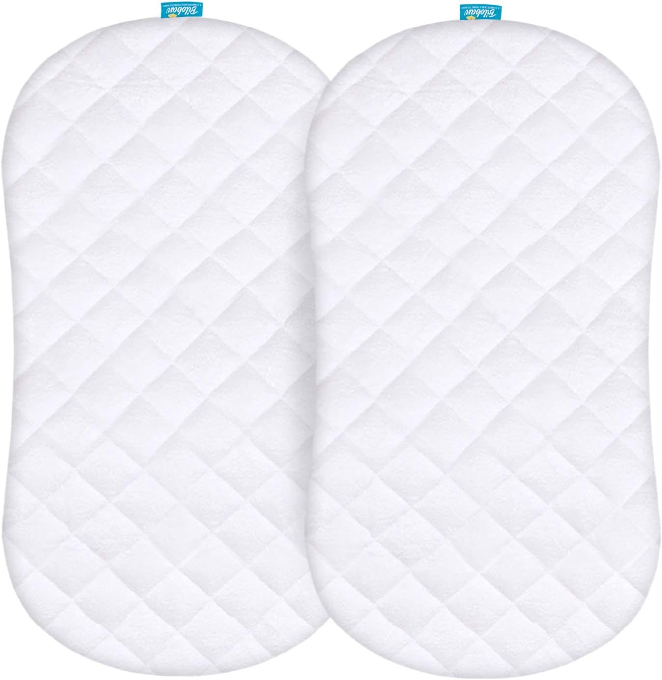 Bassinet Mattress Pad Cover Compatible with Halo BassiNest Swivel Sleeper, 2 Pack, Waterproof Quilted Ultra Soft Surface, Breathable and Easy Care