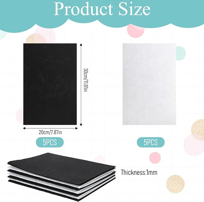 Felt Sheets Fabric, 10 Pieces 7" X 11" Felt Fabric