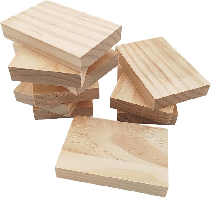 10PCS Rectangle Wood Boards Unfinished Wood Blocks