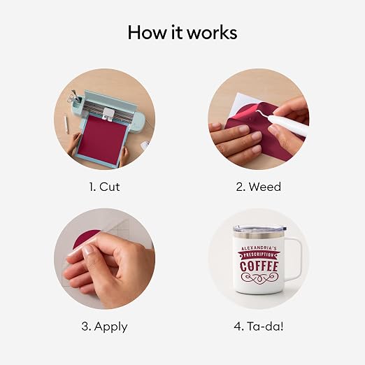 Cricut Premium Permanent Vinyl Roll, Dark Red