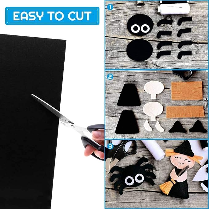 RZJZGZ 13Piece Adhesive Felt Sheet 8.3X11.8in Black Felt Fabric Adhesive Sticky
