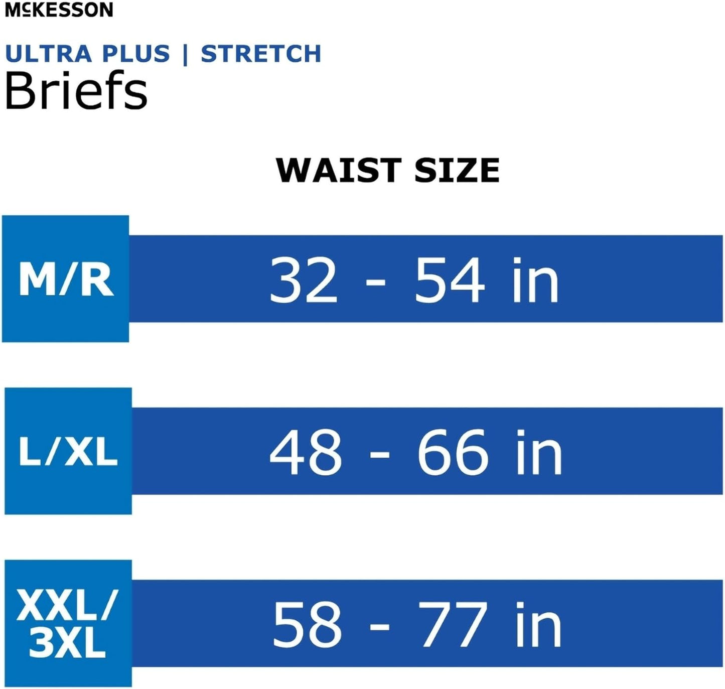 McKesson Ultra Plus Stretch Briefs, [80 Count], XXL/3XL, 58-77 in. Incontinence Adult Diapers, Heavy Absorbency, Unisex, Disposable, Elastic Leg Gathers and Contoured Fit for Men and Women