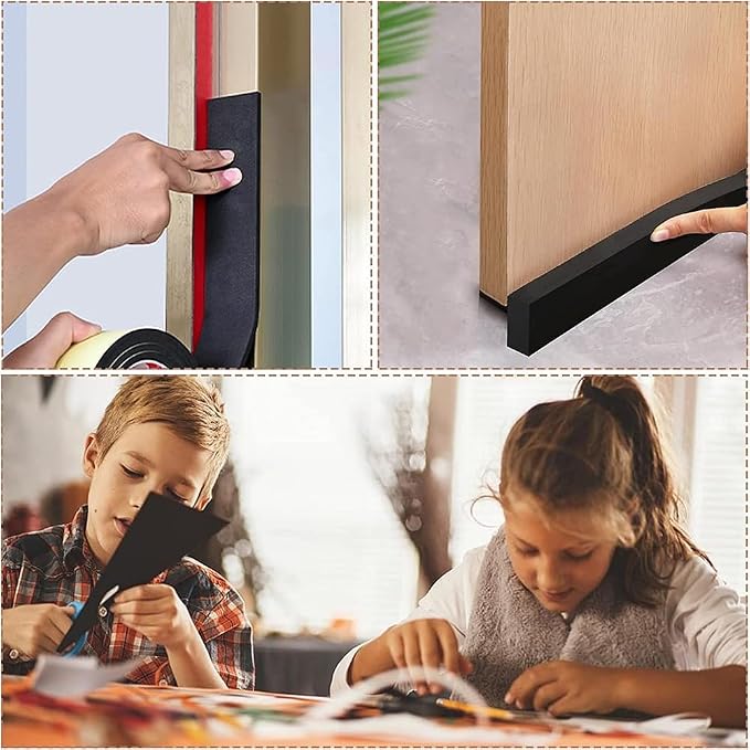 BENECREAT 6 Pcs 5mm Thick Self Adhesive Foam Sheet 8.3x11.8 Inch Black Non-Slip