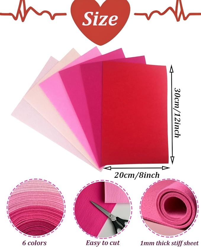 Pink Stiff Felt Sheets for Craftes