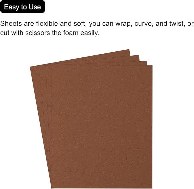 MECCANIXITY EVA Foam Sheets Coffee Brown 19.7 Inch x 35.4 Inch 1mm Thick Crafts