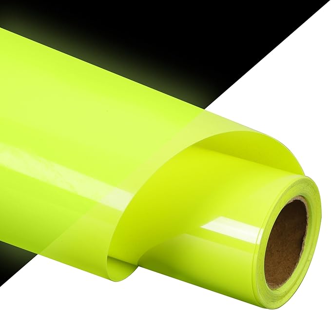 guangyintong Glow in The Dark Heat Transfer Vinyl Rolls, PU Elastic HTV Vinyl