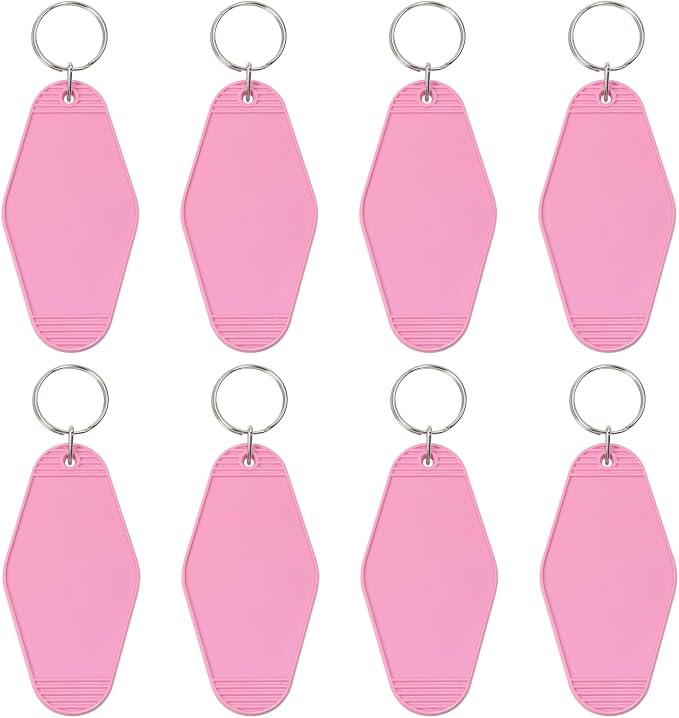 8PCS Motel Keychain Blank Hotel Key Tags Holder