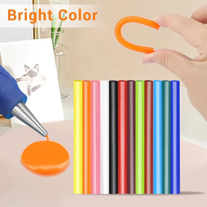 Manarty Colored Hot Glue Stick, Adhesive EVA Glue Sticks