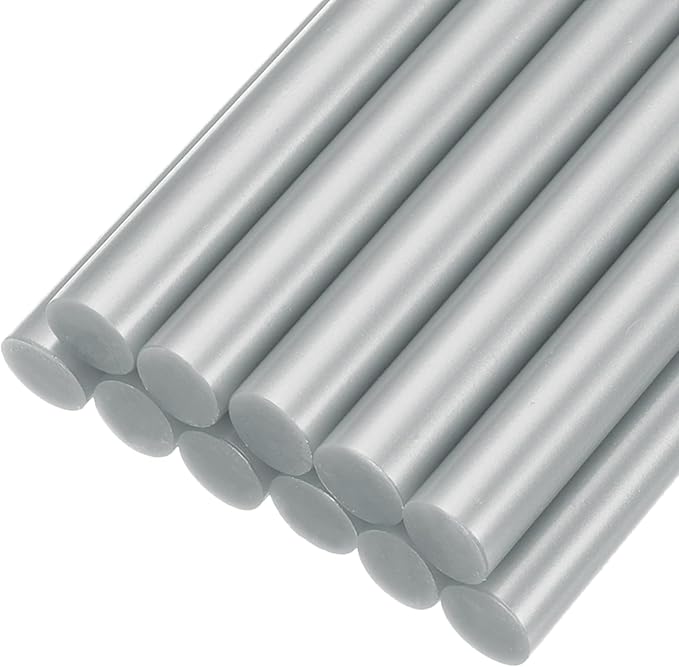 uxcell Mini Hot Glue Sticks for Glue Gun 11mm x 100mm Metallic Silver 12pcs