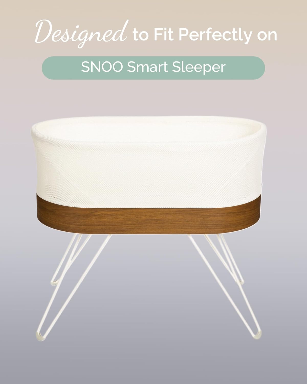 Bassinet Fitted Sheets Compatible with SNOO Happiest Baby Oval Bassinet - Buttery Soft, Silky Comfort, Premium Stretchy Jersey Knit Sheets - Pale Pink + Lavendar + Cloud, 3 Pack