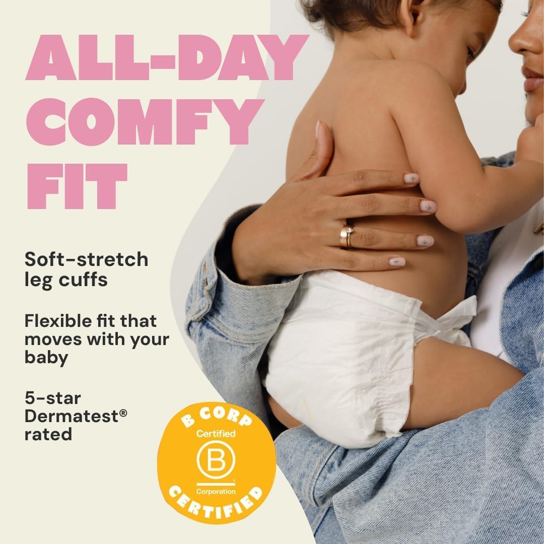 DYPER - Baby Diapers Size 2 (32 Count) - Plant Based Disposable Diapers for Day and Overnight Premium Leak Protection, Skin-Friendly Comfort with Soft Size 2 Diapers (12-18 lbs)