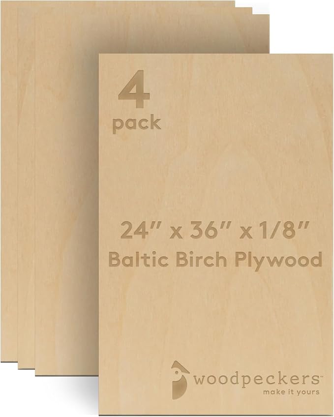 Baltic Birch Plywood 24 x 36 x 1/8 Inch - 3 mm Craft Wood