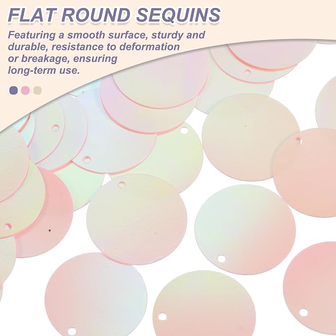 MECCANIXITY 700 Pcs Flat Round Sequins 15mm/0.6 Inch Loose Paillettes Craft