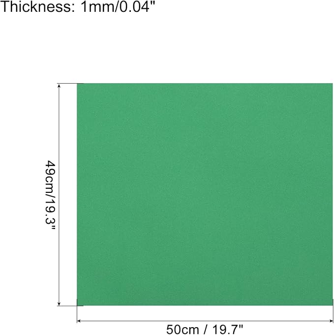 MECCANIXITY EVA Foam Sheets Emerald Green 19.7 Inch x 19.3 Inch 1mm Thick