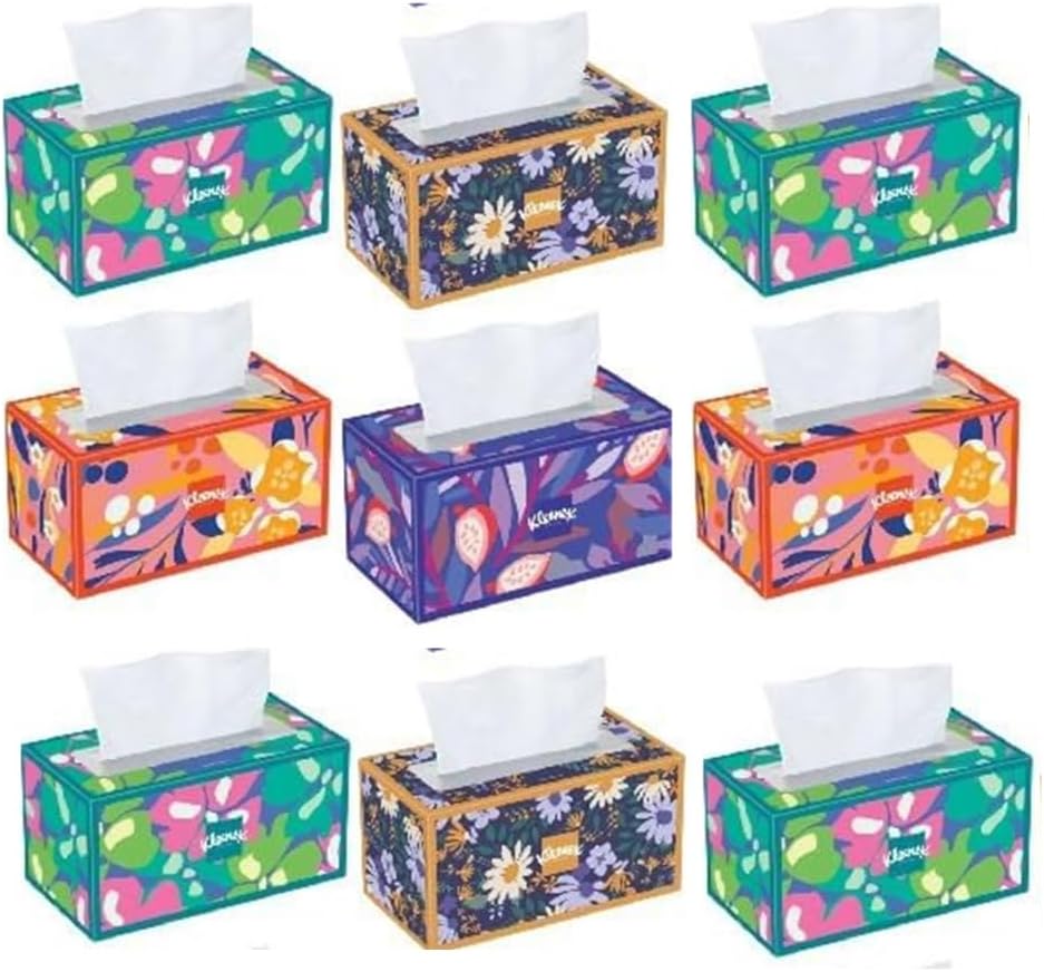 Trusted Care Facial Tissues, 9 Big Boxes, 230 Tissues Per Box - 2-Ply, Soft & Absorbent (2,070 Total Count), Packaging Vary