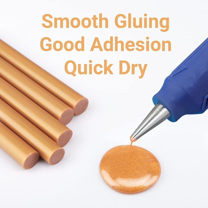 48 Pack Metallic Gold Hot Glue Sticks Full Size, Wax Sticks
