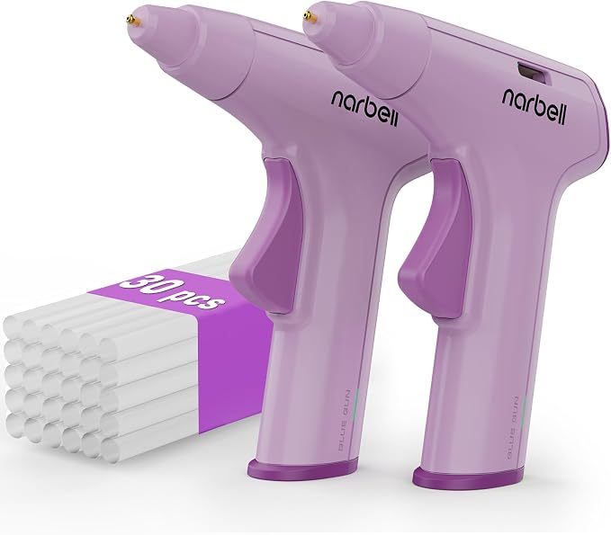Narbell Cordless Hot Glue Gun Kit with, Less Drip Nozzle, Auto Shut-Off