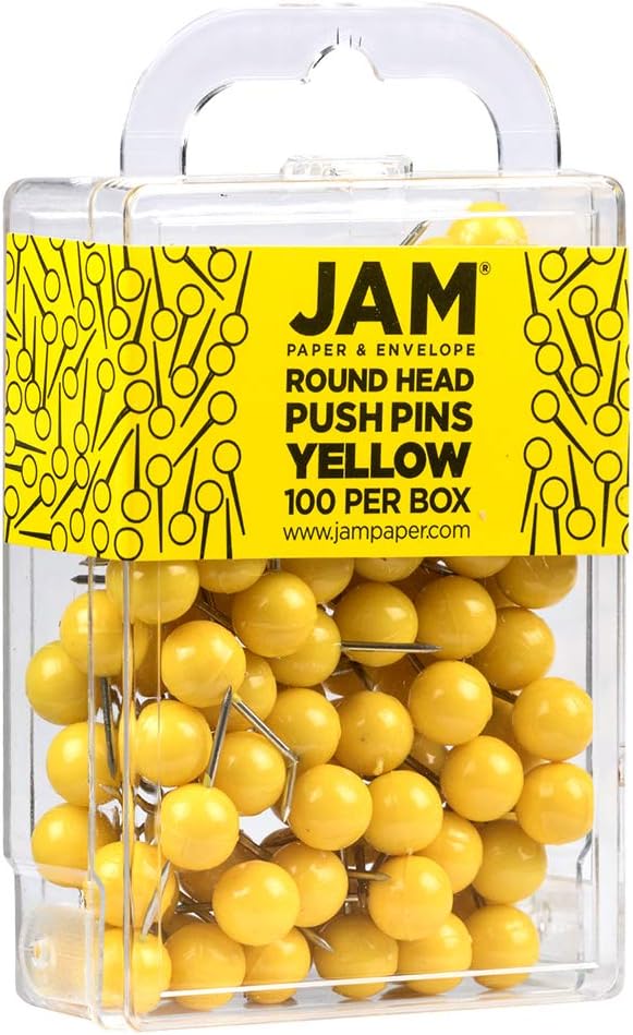 JAM PAPER Colorful Push Pins