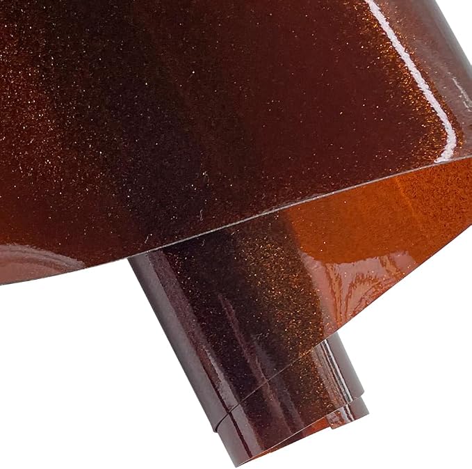 ONEART | Brown Transparent Glitter Vinyl Roll, 0.7 mm Solid Clear PVC Jelly