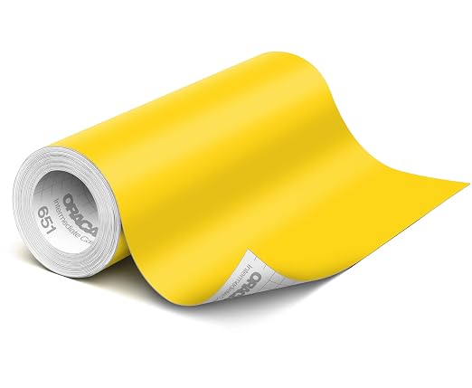 ORACAL 651 Matte Light Yellow Vinyl Durable Roll Easy to Weed Permanent