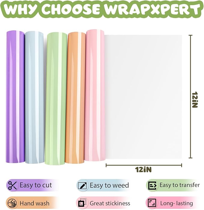 WRAPXPERT Boho Color Permanent Vinyl Sheets