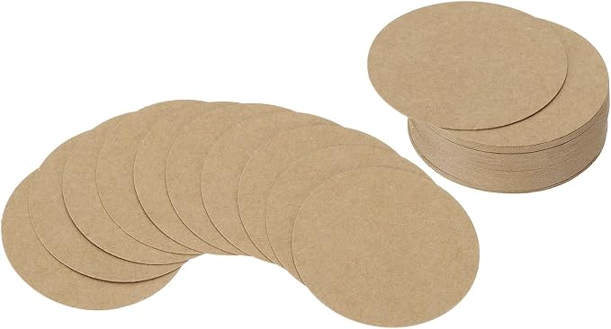 PATIKIL 2inch Circle Card Stock, Kraft Color