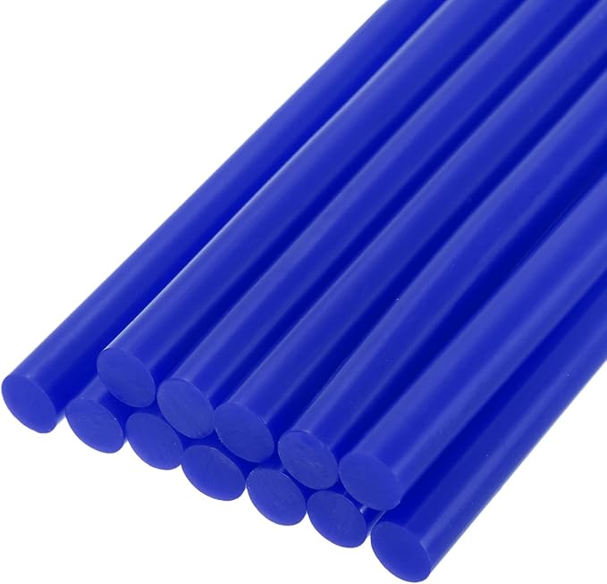 uxcell Mini Hot Glue Sticks for Glue Gun 7mm x 100mm Bright Blue 12pcs