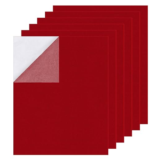 6PCS Large Self Adhesive Felt Sheet, 13.4"x10.8", 2mm Thick Stiff Felt Fabric