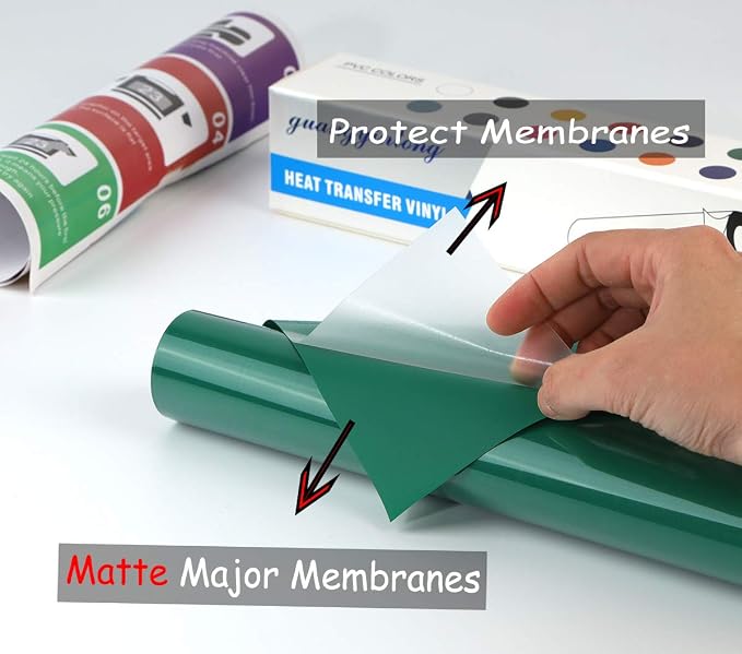 guangyintong Heat Transfer Vinyl Green HTV Rolls, Matte Surface PVC Material