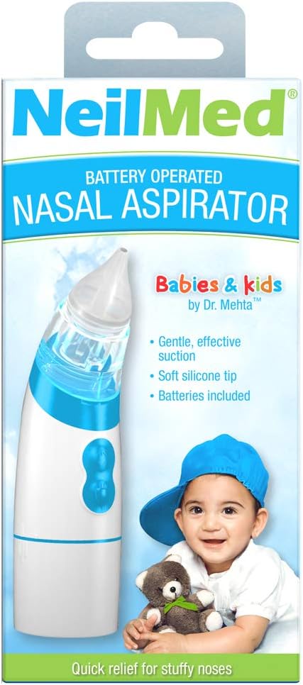 NeilMed Aspirator - Battery Operated Nasal Aspirator for Babies & Kids