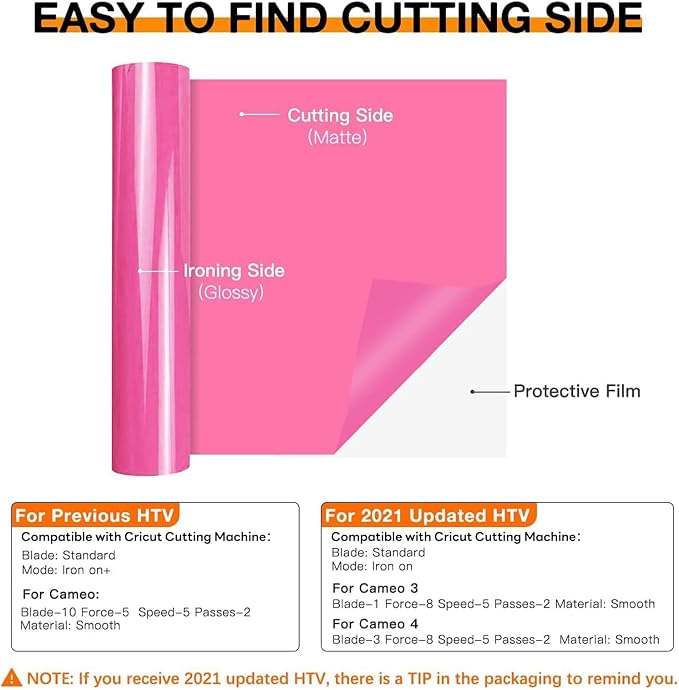 HTVRONT Heat Transfer Vinyl Pink HTV Rolls, HTV Vinyl
