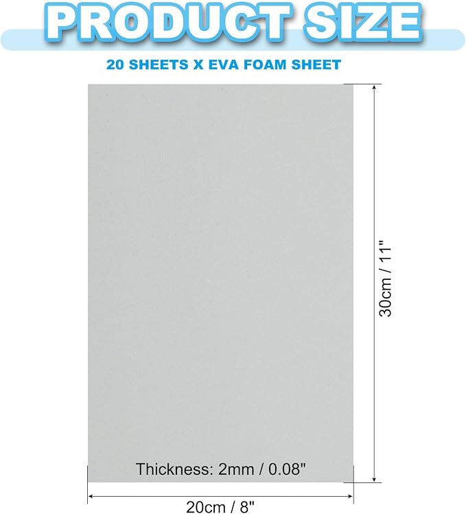 PATIKIL 20 Pack EVA Foam Sheets