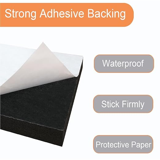 Adhesive Foam Padding, 4 Pieces 4" x 4" x 3/4" Neoprene Anti Vibration | High