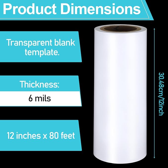 12 Inches x 80 ft 7 Mil Thick Stencil Plastic Sheets Blank Stencil Sheets